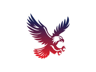 Black Silhouette of Flying Eagle Vector Illustration