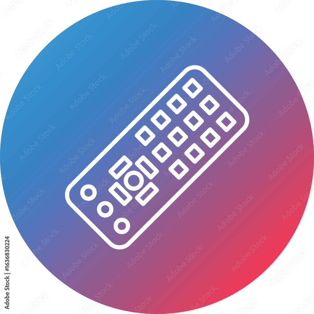 Poster remote line gradient circle background icon