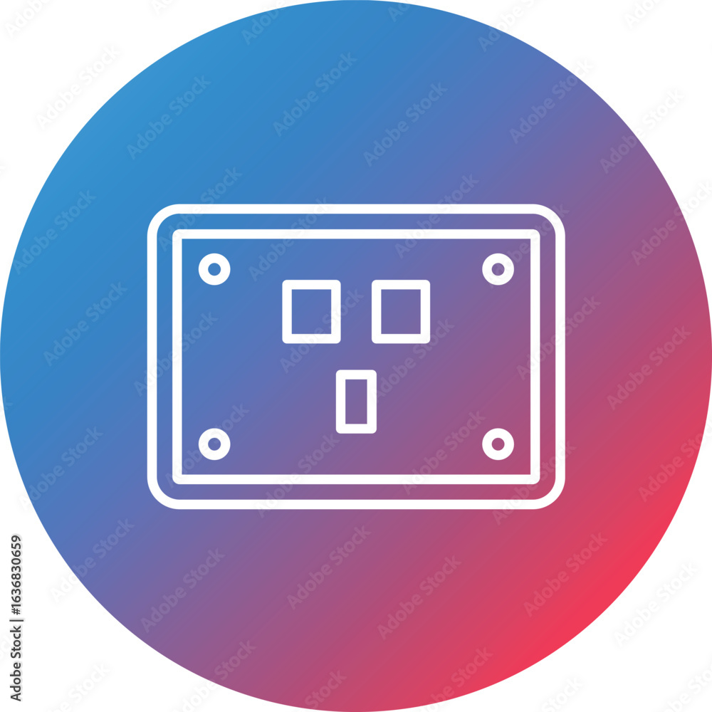 Aufkleber socket line gradient circle background icon