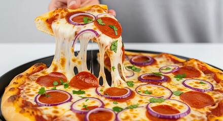 pizza in a glass