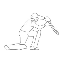  cricket player batsman outline