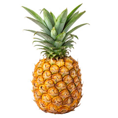 A ripe pineapple isolated on a transparent background
