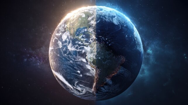 earth day night space view - Powered by Adobe
