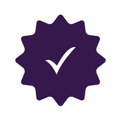 Verified badge icon with check mark