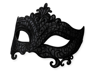 A black mask with a black eye and a black nose