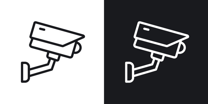 Security camera icon vector symbol in Line Art Style for Design, Presentation, Website or Apps Elements.