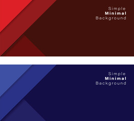 Modern abstract vector banner background with layered diagonal shapes, dark red and blue gradient tones, geometric corner design, clean layout template for web header, business cover, or presentation