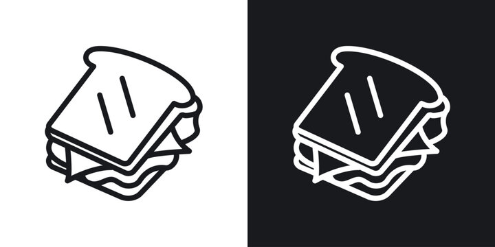 Sandwich icon vector symbol in Line Art Style for Design, Presentation, Website or Apps Elements.