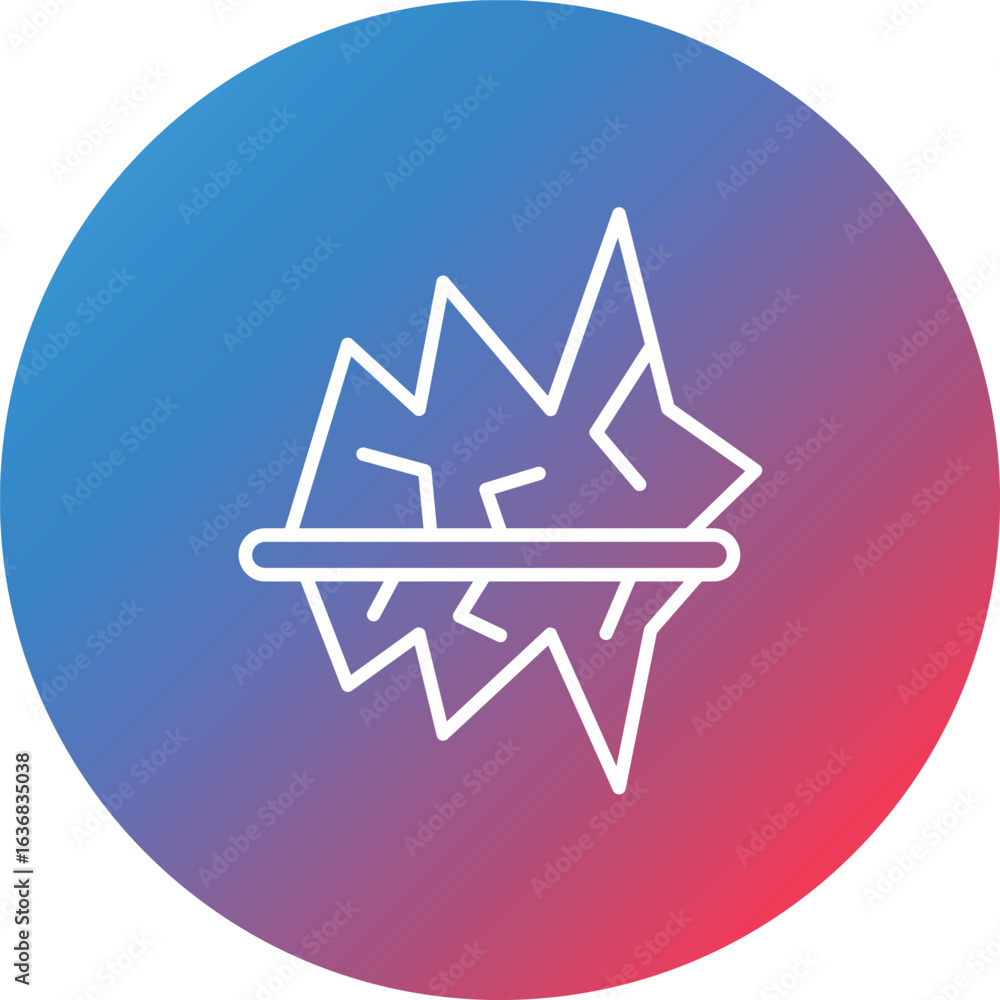 Poster iceberg line gradient circle background icon
