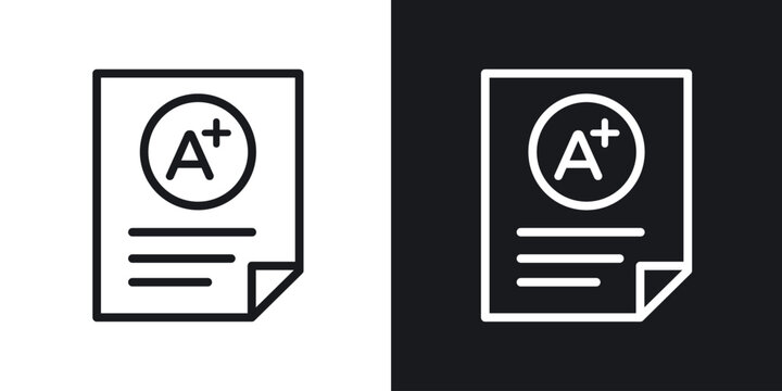 Report card icon vector symbol in Line Art Style for Design, Presentation, Website or Apps Elements.
