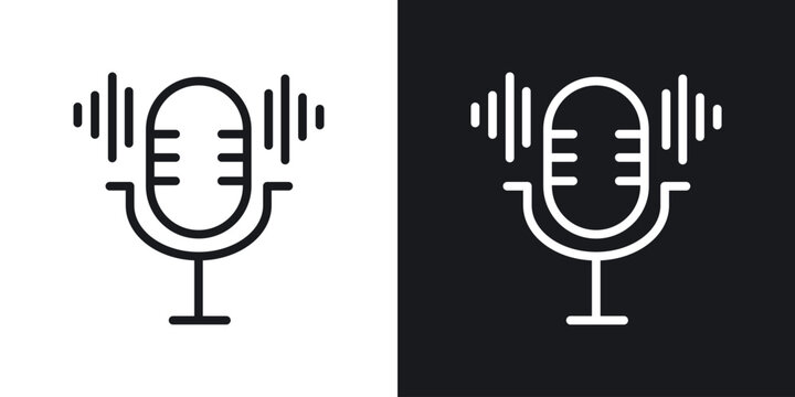 Podcast icon vector symbol in Line Art Style for Design, Presentation, Website or Apps Elements.