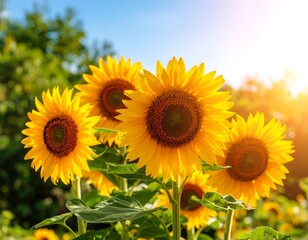 Obraz premium Sunny sunflowers in a field