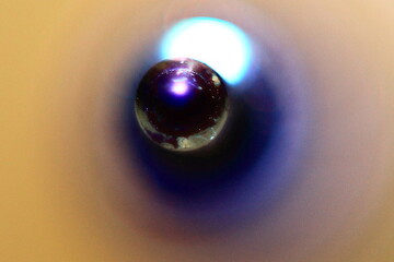 close up of a blue pen  ball