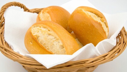 Basket of Fresh Bread Rolls