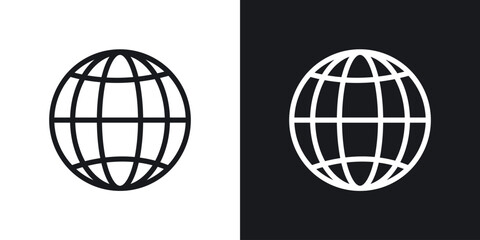 Globe icon vector symbol in Line Art Style for Design, Presentation, Website or Apps Elements. © ramsey