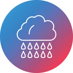 Rainy Day Line Gradient Circle Background Icon