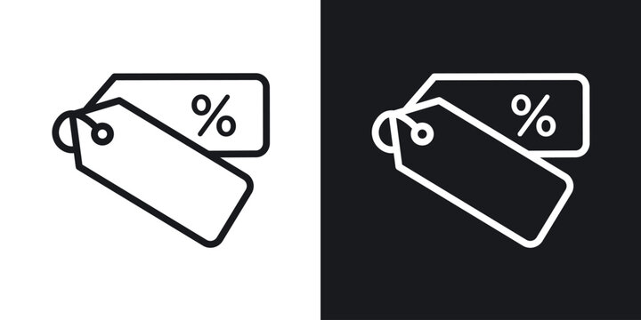 Discount tag icon vector symbol in Line Art Style for Design, Presentation, Website or Apps Elements.