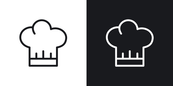 Chef hat icon vector symbol in Line Art Style for Design, Presentation, Website or Apps Elements.