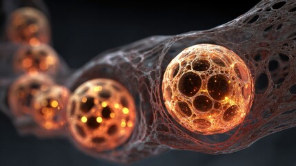 glowing spheres in web network