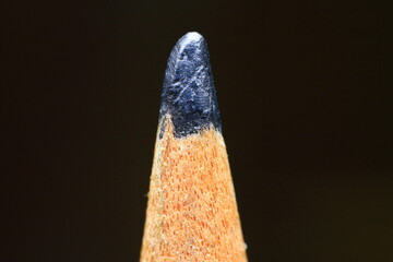 Black pencil super macro stock photo