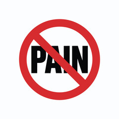 No pain allowed symbol with text