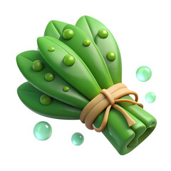 Healing Herb Bundle 3d game icon on transparent background