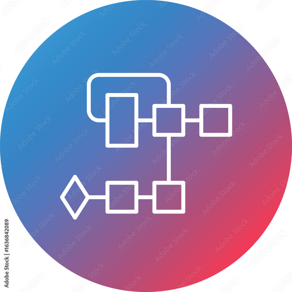 Poster flowchart line gradient circle background icon