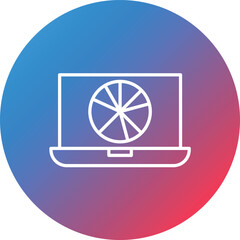 Pie Chart Pieces Line Gradient Circle Background Icon