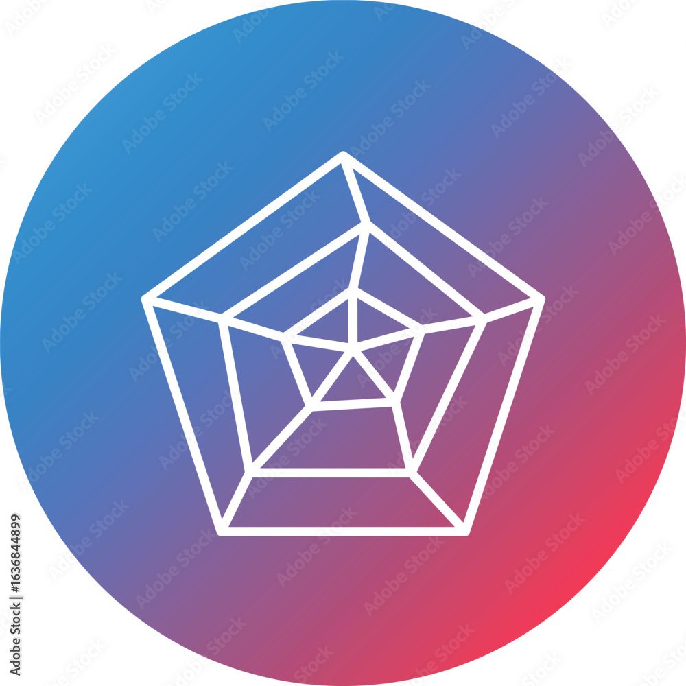 Poster radar chart line gradient circle background icon
