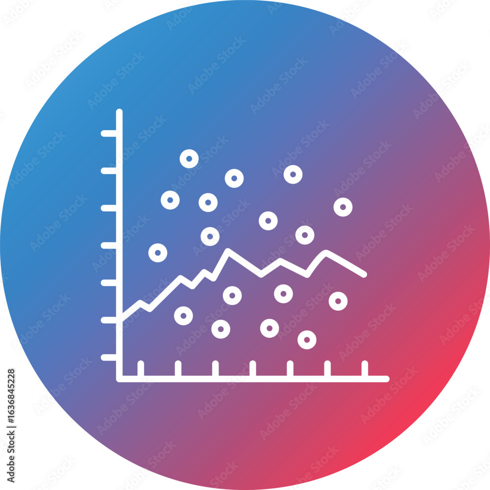 Poster scatter graph line gradient circle background icon