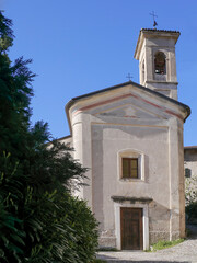 The church of the small village of Musio, part of the municipality of Tremosine, seen from the east.