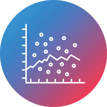 Scatter Graph Line Gradient Circle Background Icon