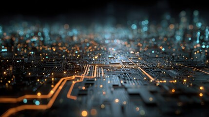 glowing circuit city lightscape