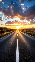 Fototapeta premium Scenic road at sunset