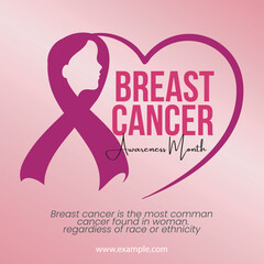 Breast Cancer Awareness Square Social Media Template