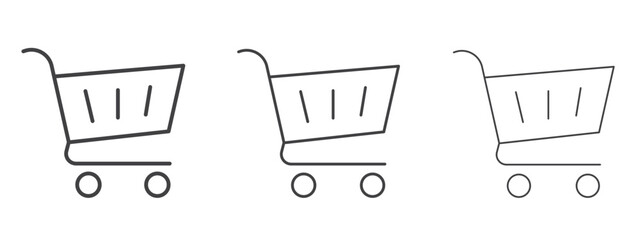 Shopping cart icon vector Graphics. Black thin lines icons © ramsey