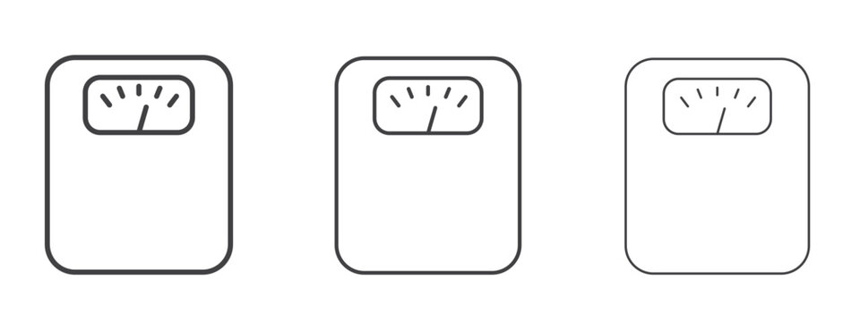Weight scale icon vector Graphics. Black thin lines icons