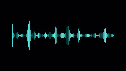 horizontal audio waveform animation on black background, modern sound visualizer for music videos, podcasts, streaming, and motion design - Powered by Adobe