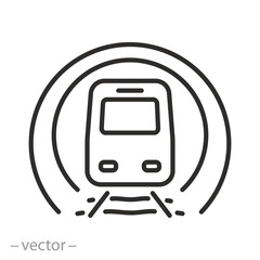 metro train icon, underground transport, transportation, tunnel thin line vector illustration eps10