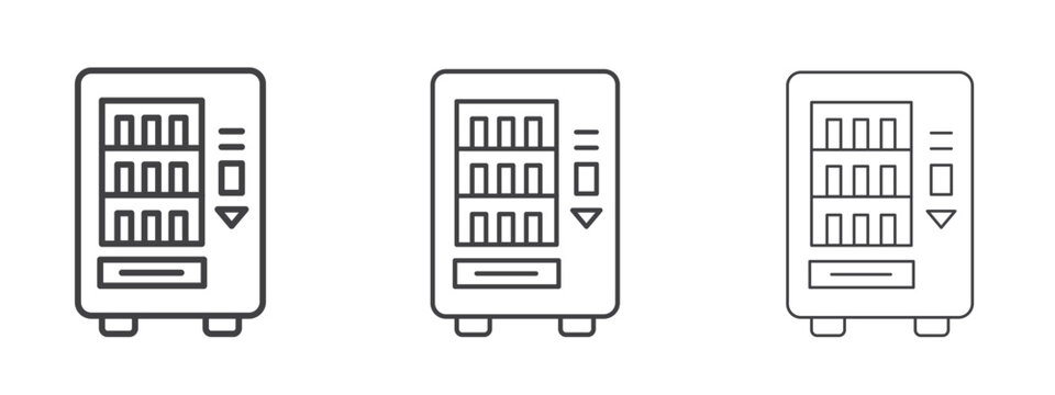 Vending machine icon vector Graphics. Black thin lines icons