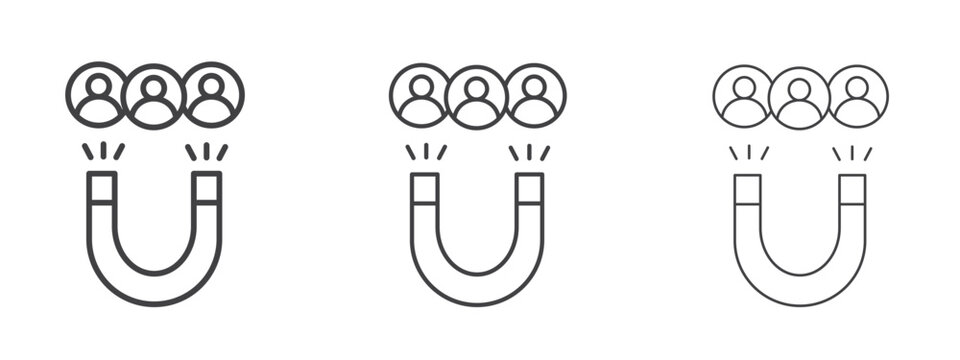 User engagement icon vector Graphics. Black thin lines icons