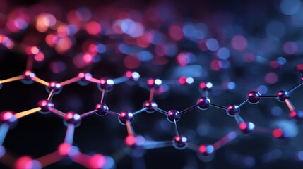 glowing molecules network structure