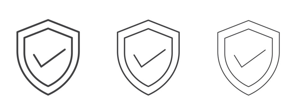 Safe icon vector Graphics. Black thin lines icons