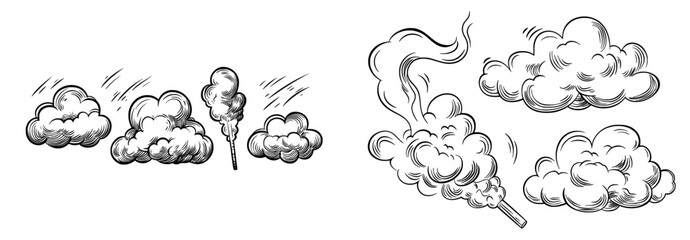 The modern gas blast set features a cartoonish animation of smoke, steam, and dust, with a dynamic depiction of fog and smog in a comic book style explosion of movement