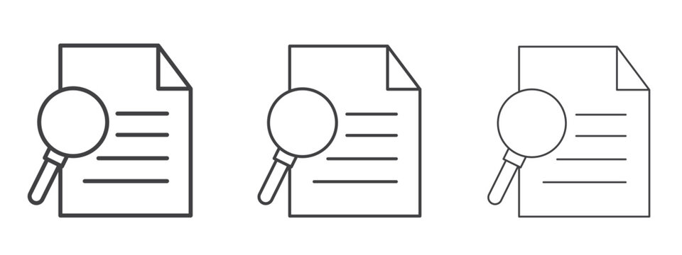 Research icon vector Graphics. Black thin lines icons