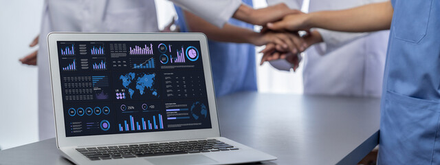 Business data dashboard provide business intelligence analytic for marketing strategy planning...