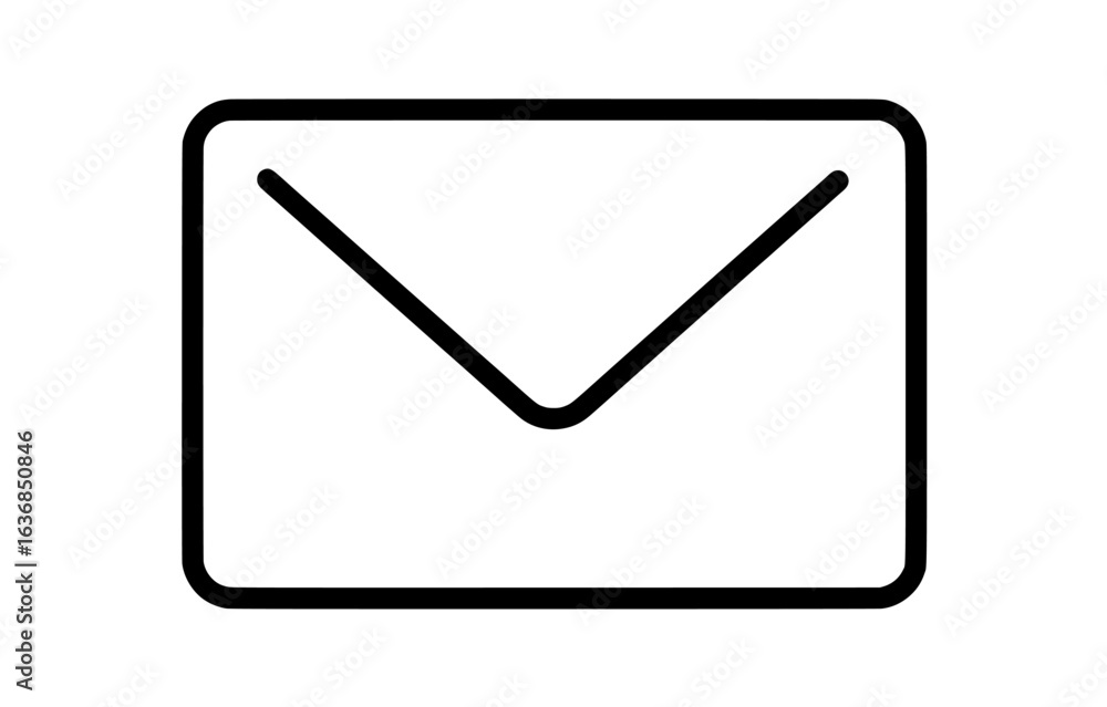 Poster modern thin line art icon representing a message envelope or a letter envelope, suitable for integra