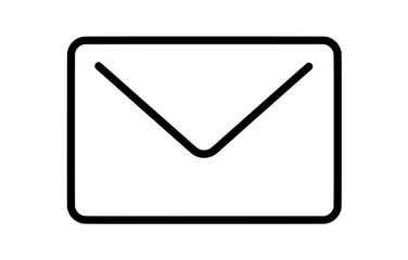 Modern thin line art icon representing a message envelope or a letter envelope, suitable for integration into apps and websites
