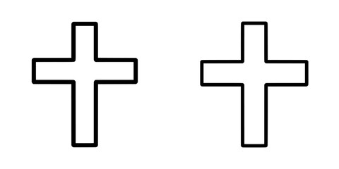 Fototapeta premium Christian church or chapel symbol featuring a cross in a flat design suitable for apps and websites