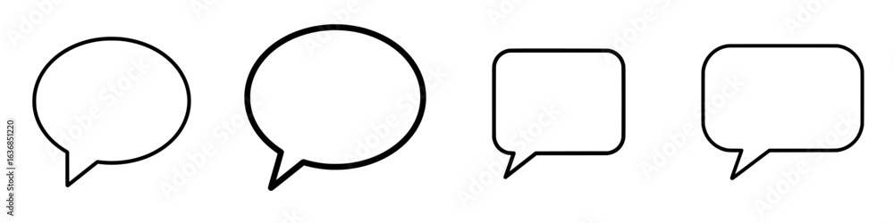 Poster flat icon for messaging apps representing a chat bubble or message